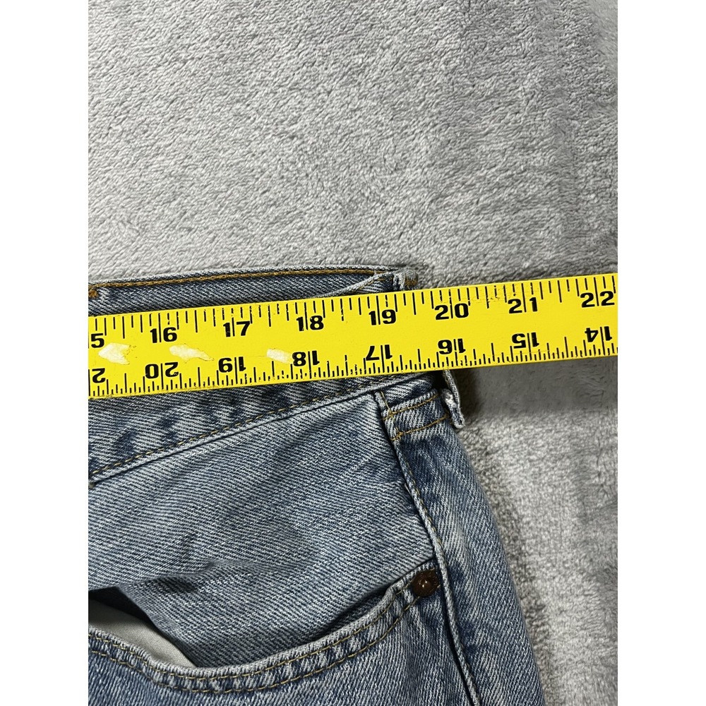 Levis 505 Jeans Mens 40x32 Blue Regular Straight Light Wash Denim - Picture 6 of 11